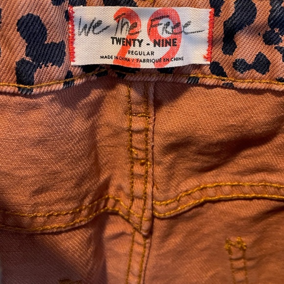 Free People Burnt Orange Leopard Denim Skirt - Picture 7 of 11